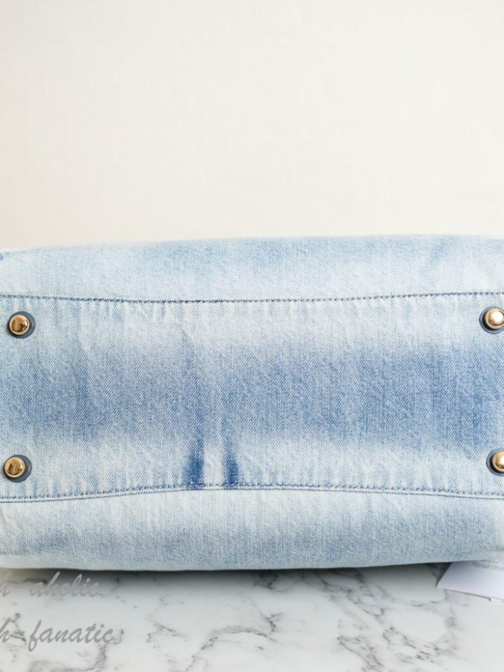Coach CDY75 Rowan Large Satchel Bag In Loved Denim With Charms Light Indigo NWT - Picture 13 of 16